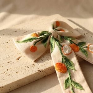 Jaffa Blossom — Linen Hair Bow